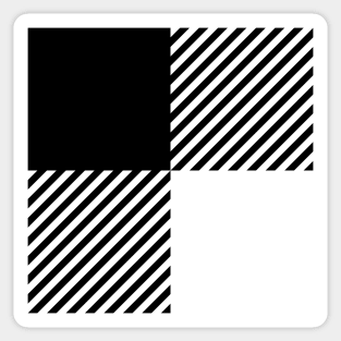 Squares and black bars Sticker